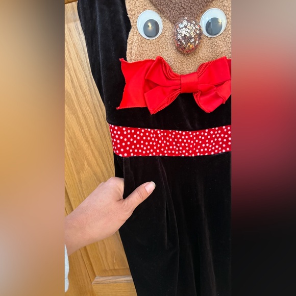 NWT LOVE ON A HANGER Festive Reindeer Velour Jumpsuit w Sequins Accents Size XS - Picture 6 of 8